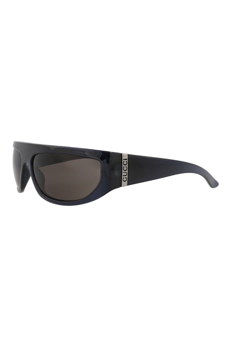 64mm Wrap Sunglasses, Alternate, color, BLUE BLUE GREY