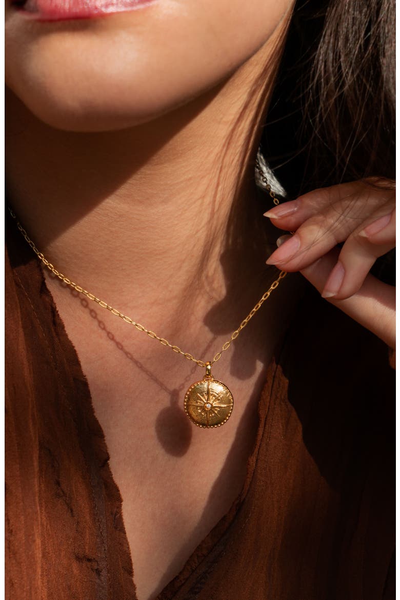 True North Diamond Locket, Alternate, color, Yellow Gold Vermeil