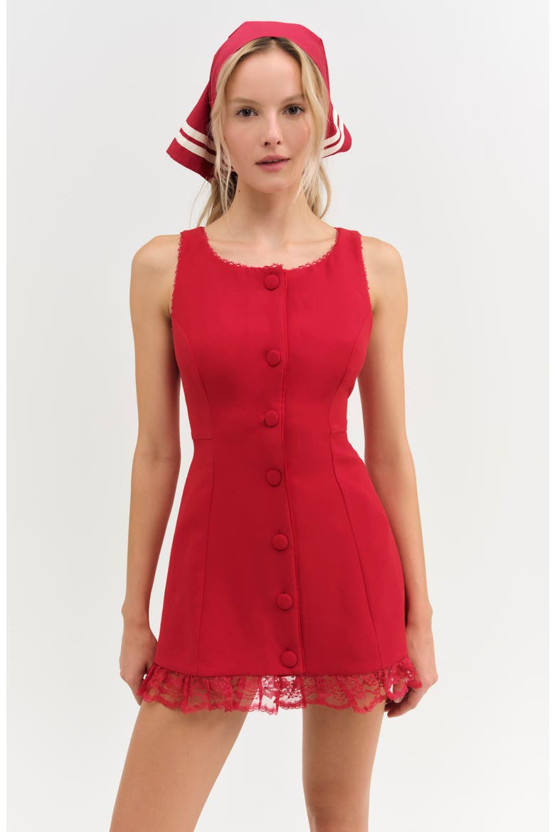 Sleeveless Minidress, Alternate, color, RED