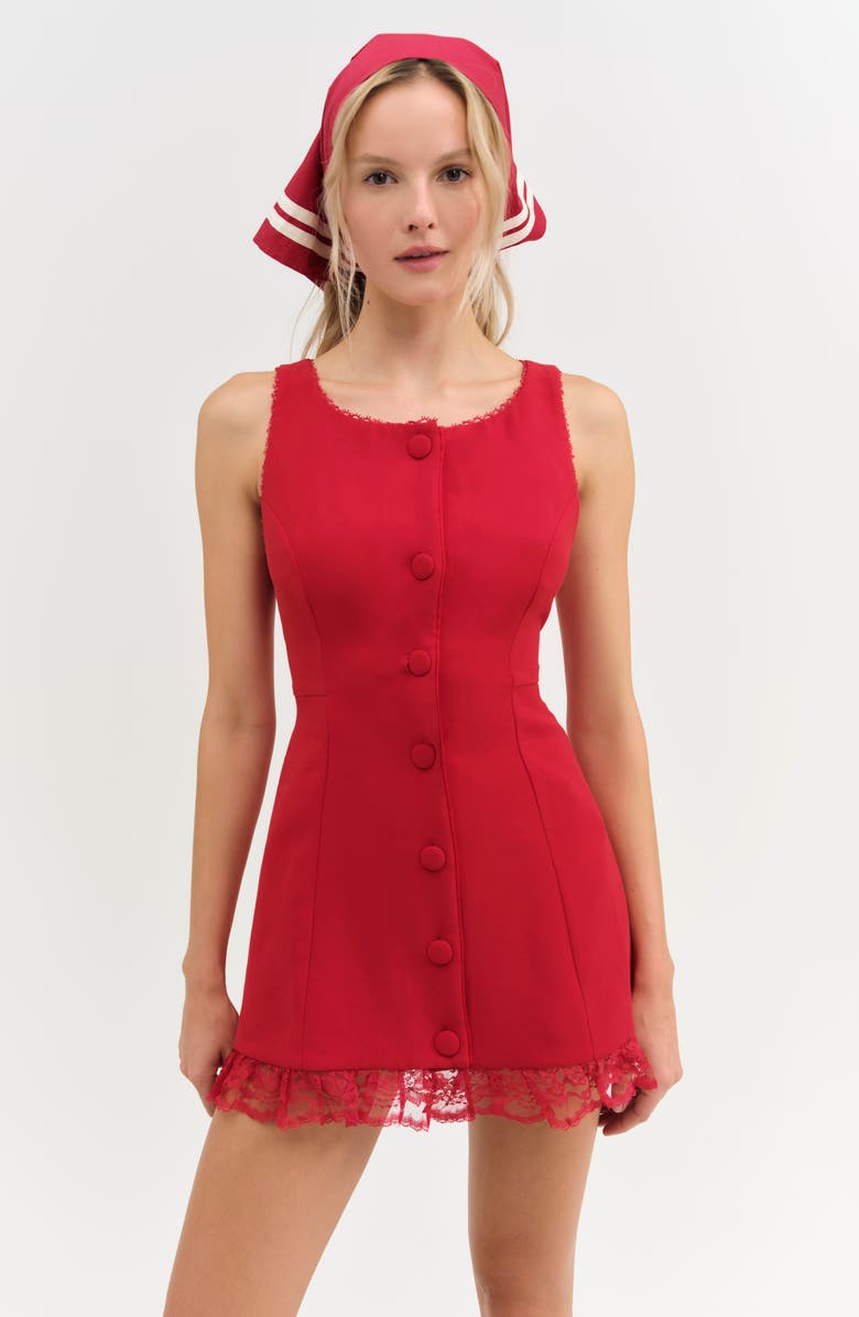 For Love & Lemons Sleeveless Minidress, Alternate, color, Red