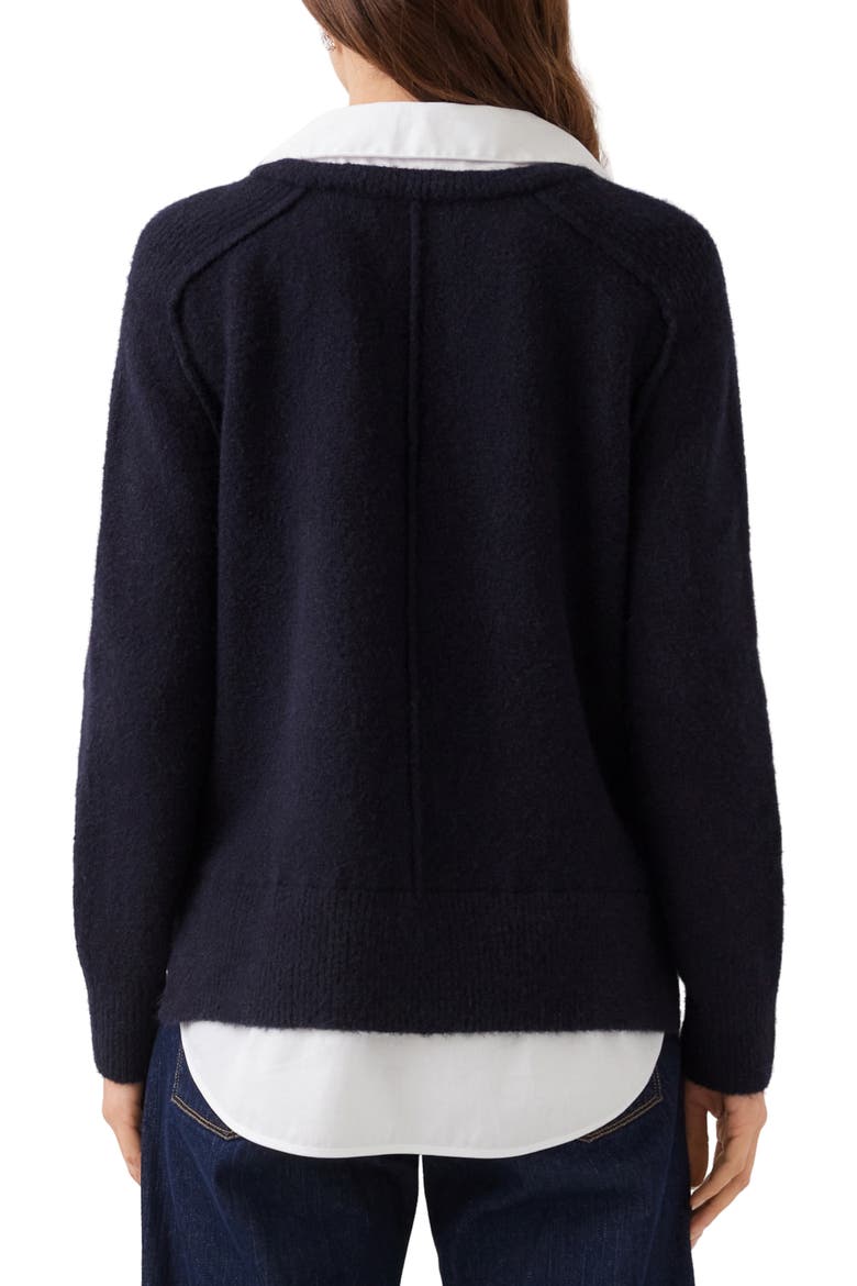 Layered V-Neck Sweater, Alternate, color, NAVY