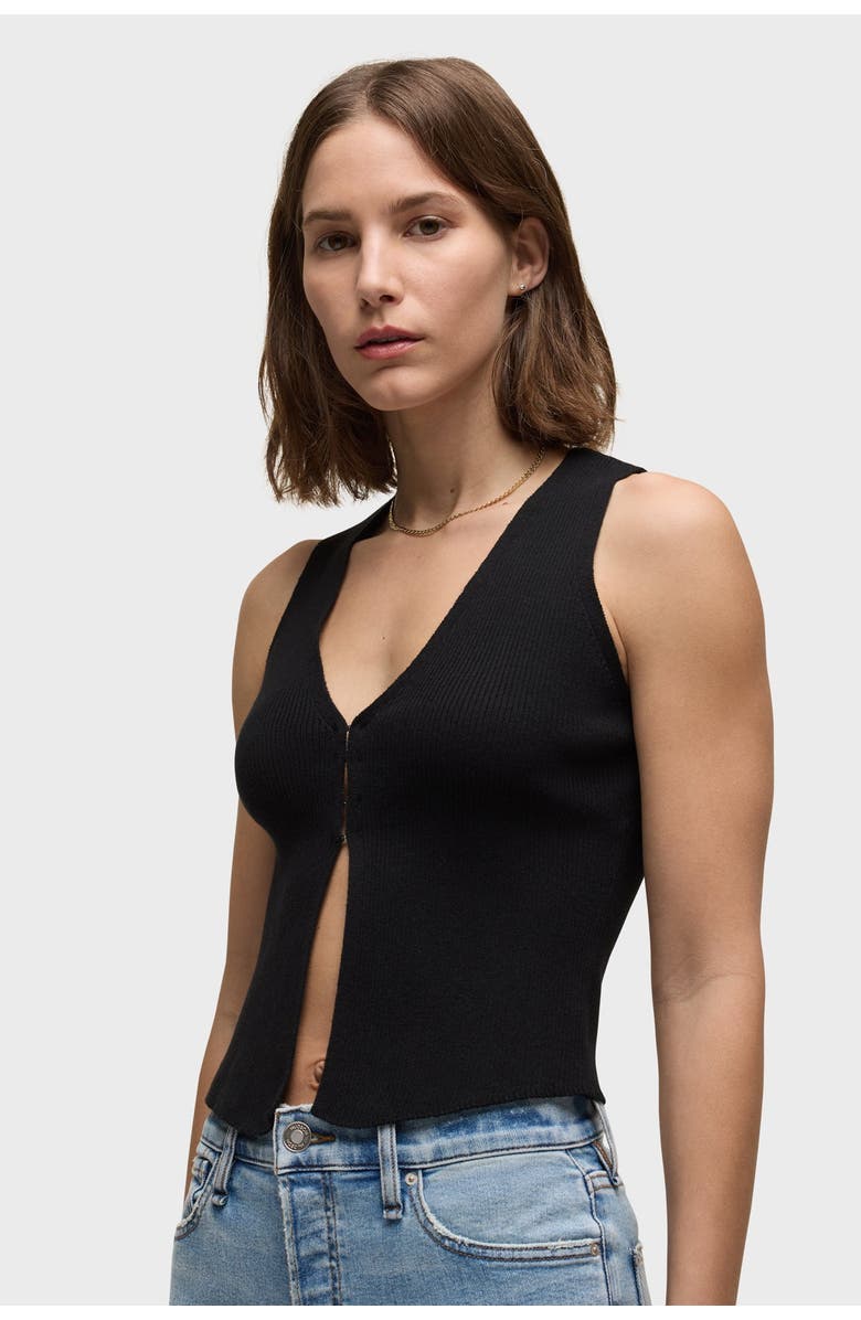 Hudson Jeans sleeveless v-neck sweater, Alternate, color, Black