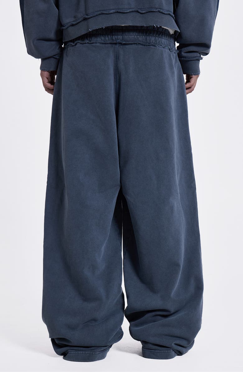 JADED LONDON Oversize Sporty Stripe Denim Wash Cotton Sweatpants, Alternate, color, Blue