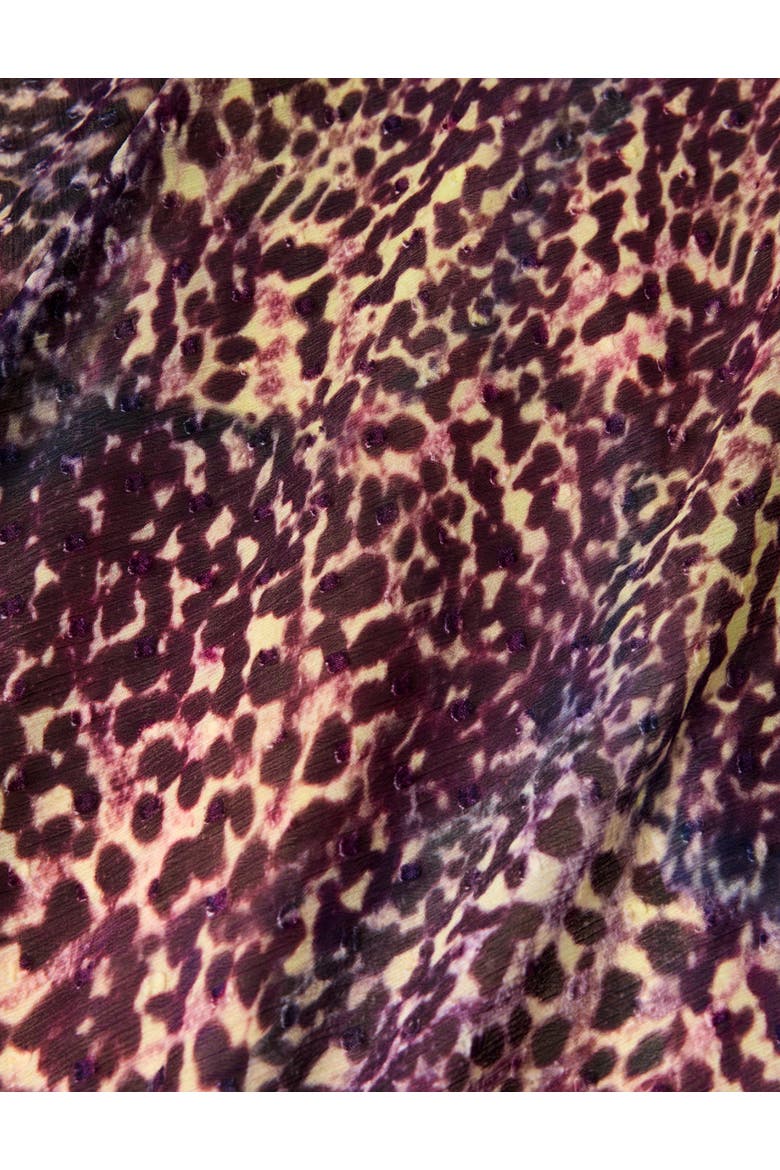 Orchid Print V-Neck Midi Dress, Alternate, color, Purp/Multi
