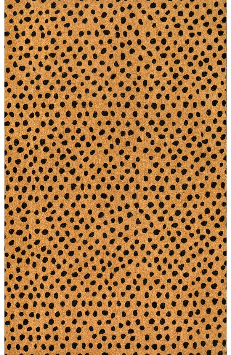 JONATHAN Y Peater Classic Casual Commerical Natural Coir Mat Indoor/Outdoor, Alternate, color, Natural Black Dot