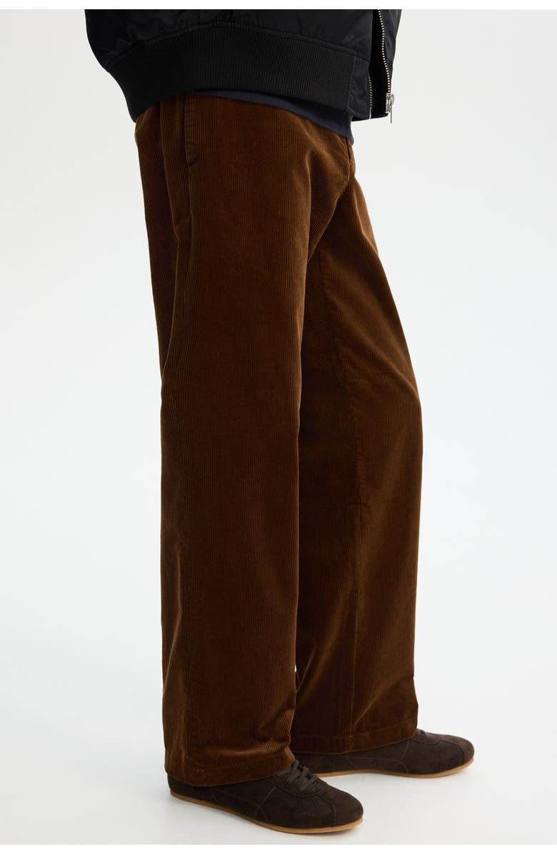 H&M Relaxed Fit Corduroy Trousers, Alternate, color, Dark Brown