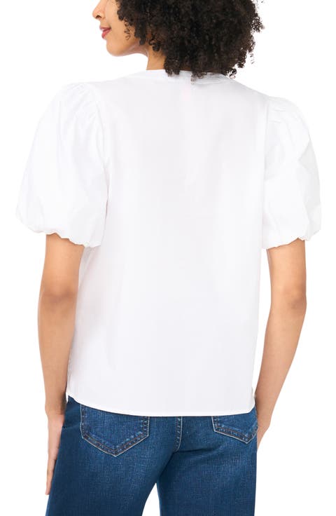 Organdy Puff Sleeve Top