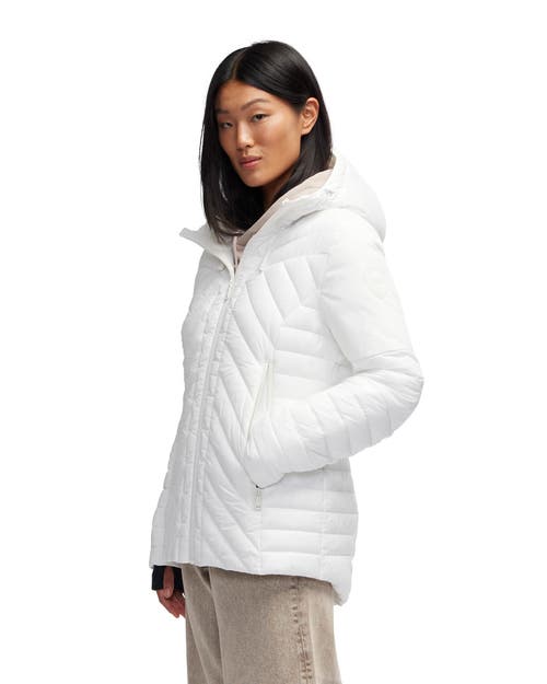Shop Pajar Esmay Lightweight Mixed Media Quilted Packable Puffer In White Opal
