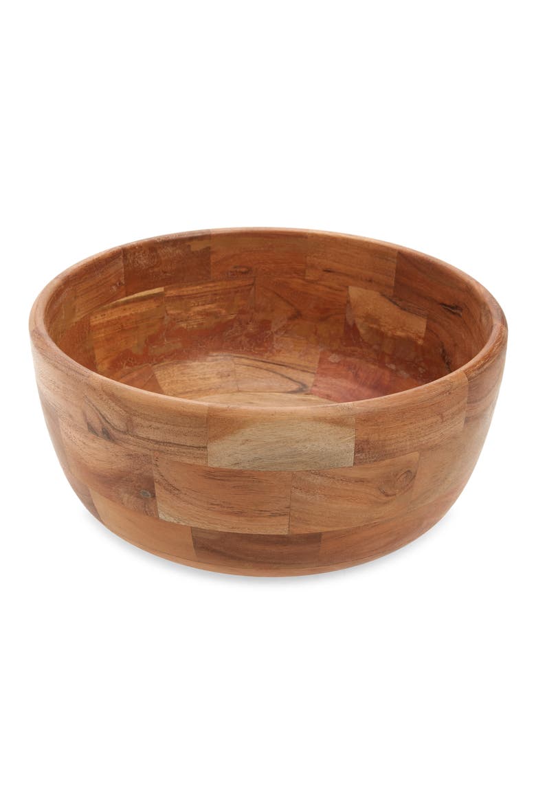 11-Inch Wood Serving Bowl, Main, color, WARM BROWN