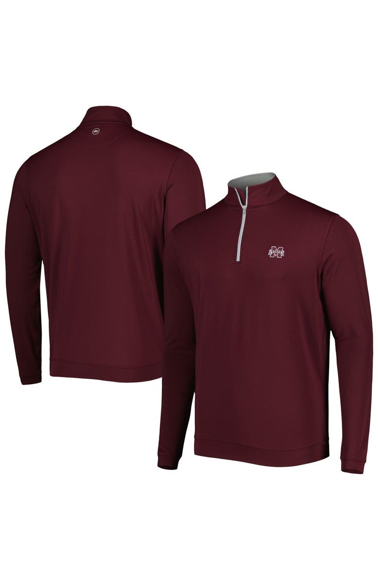 Peter Millar Men's Peter Millar Maroon Mississippi State Bulldogs Perth Quarter-Zip Top, Main, color, 