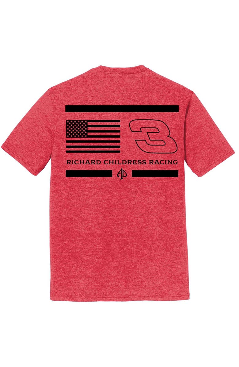 NASCAR Men's Richard Childress Racing Team Collection Heather Red Austin Dillon Tri-Blend Flag T-Shirt, Alternate, color, Heather Red