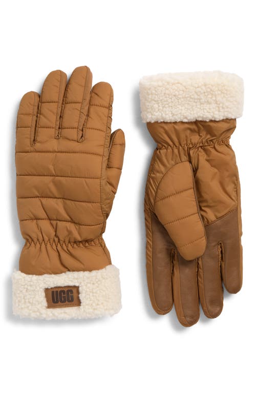 Ugg(r) Aw Uggfluff Cuff Gloves In Brown