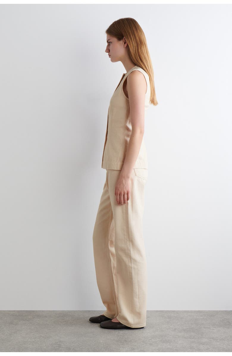 COS Chord Canvas Straight-Leg Jeans, Alternate, color, Chalk