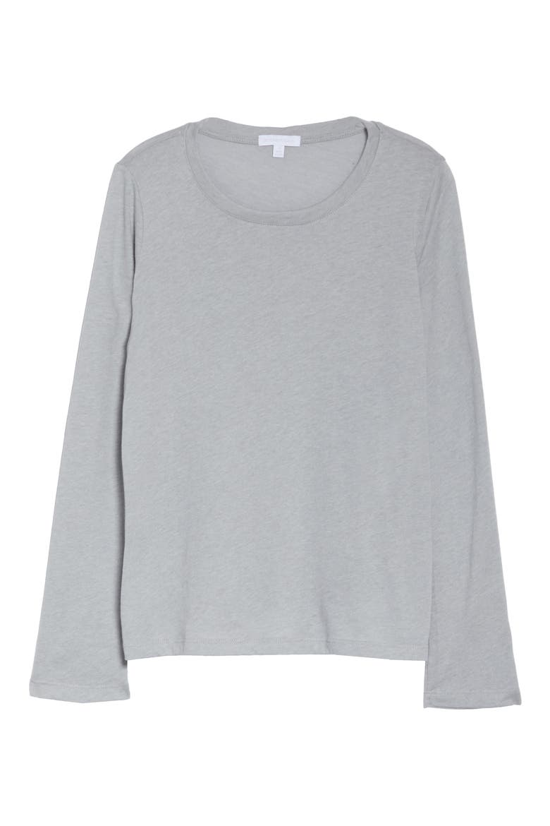 Boyfriend Long Sleeve Jersey T-Shirt, Alternate, color, HEATHER GREY