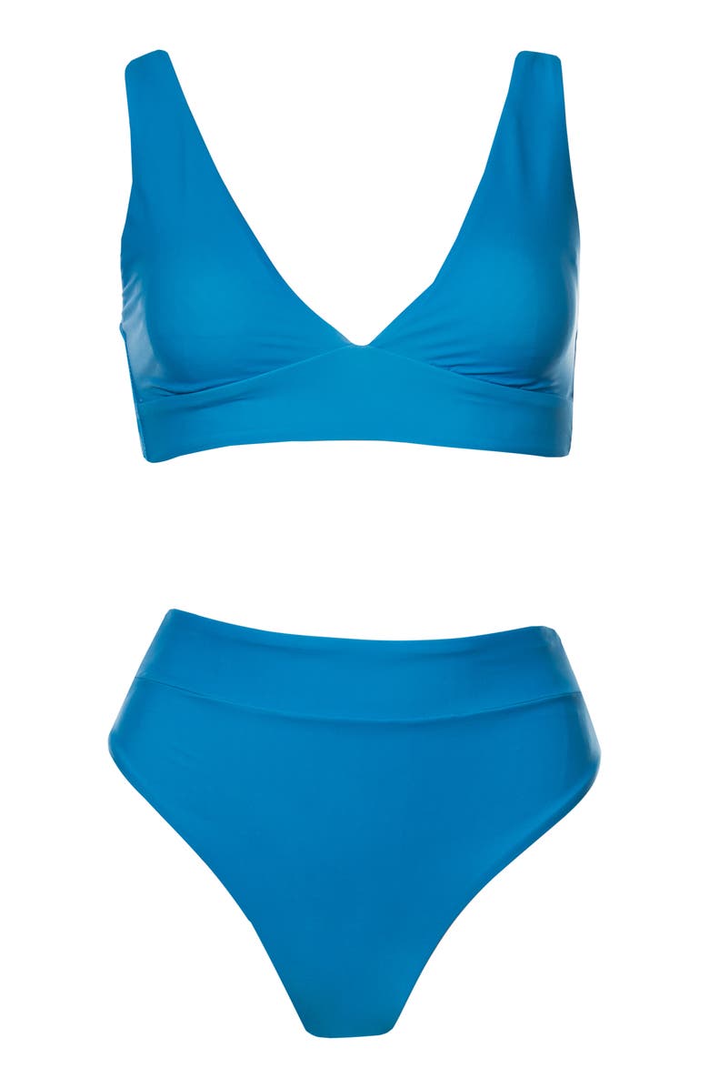 Maaji Blue Suzy Q Reversible Bikini Bottoms, Alternate, color, Blue