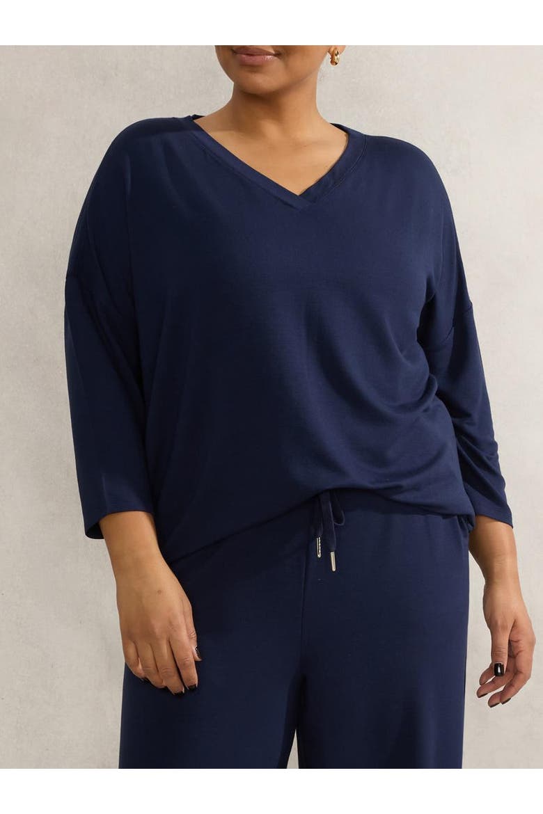 Supersoft 3/4 Sleeve Top, Alternate, color, Navy