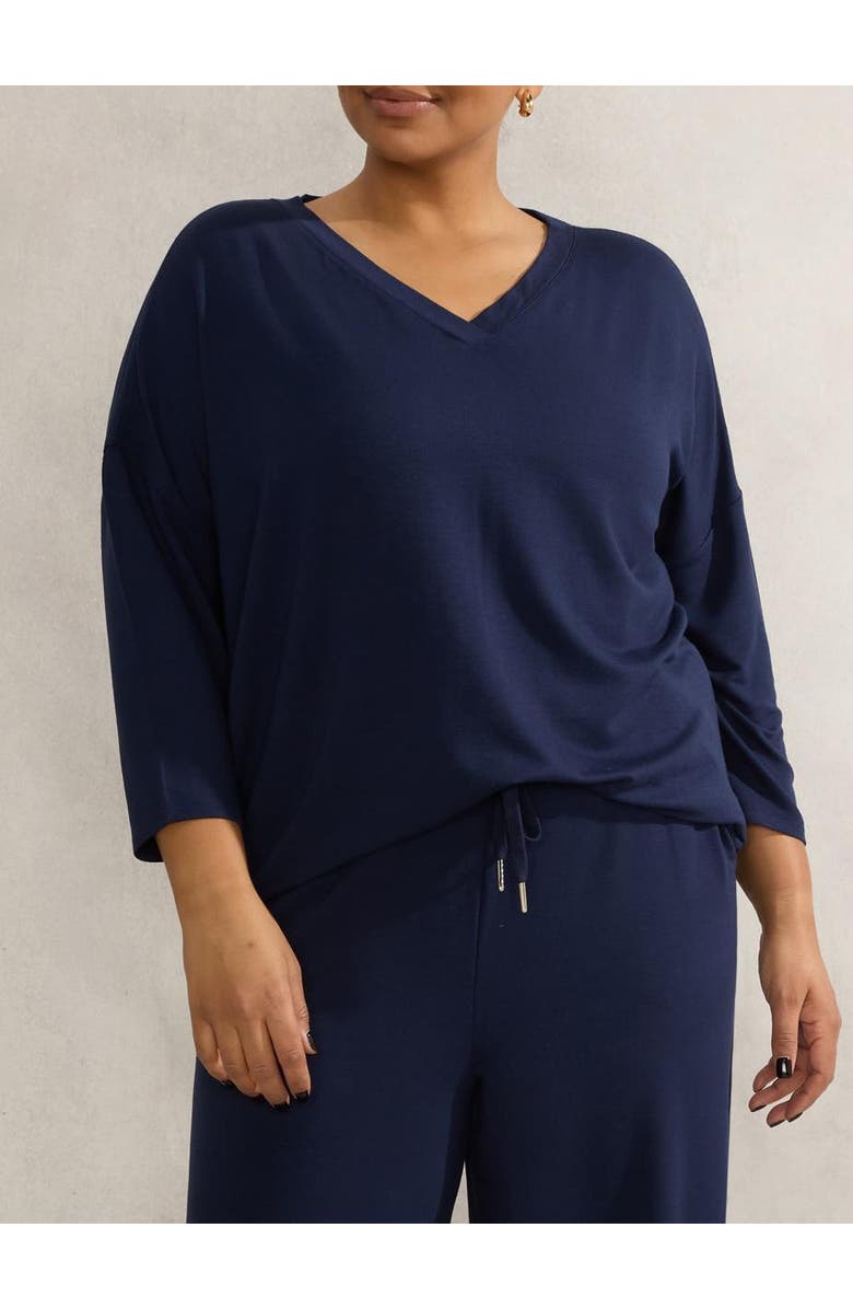 Live Unlimited Supersoft 3/4 Sleeve Top, Alternate, color, Navy