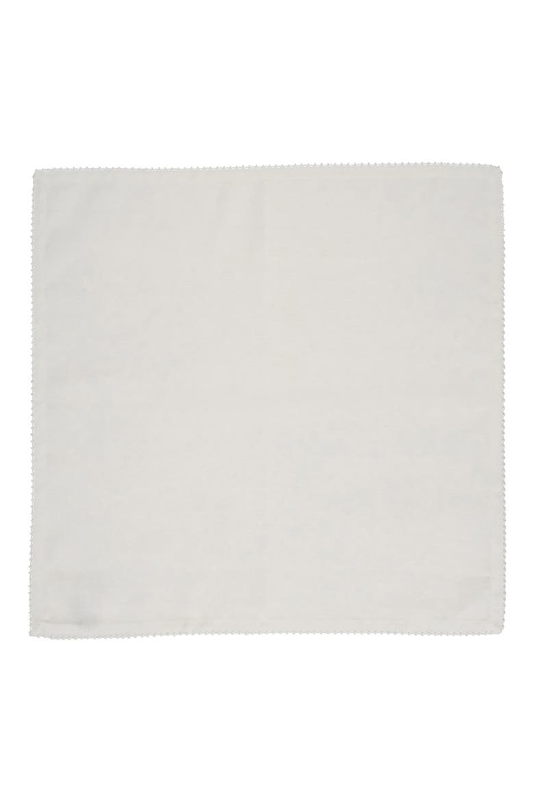 Set of 4 Berry Scallop Linen Napkins, Alternate, color, WHITE