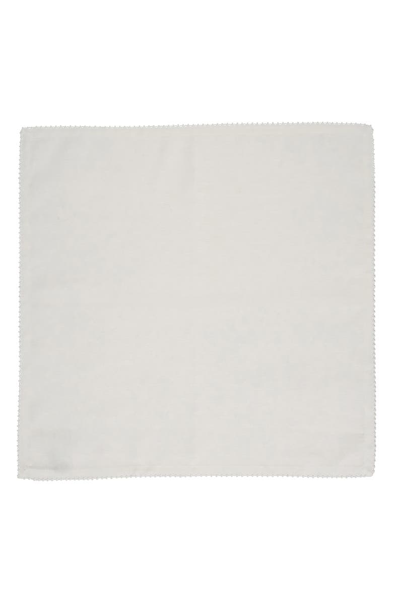 Juliska Set of 4 Berry Scallop Linen Napkins, Alternate, color, White