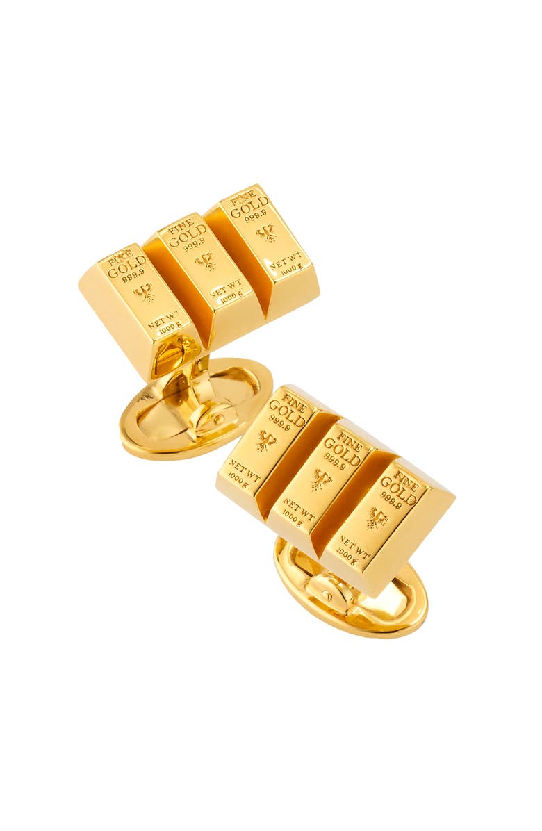 Jan Leslie Gold Bullion Bar Vermeil Sterling Silver Cufflinks I Jan Leslie, Alternate, color, Gold