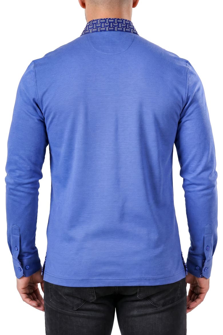 Newton Long Sleeve Polo, Alternate, color, BLUE