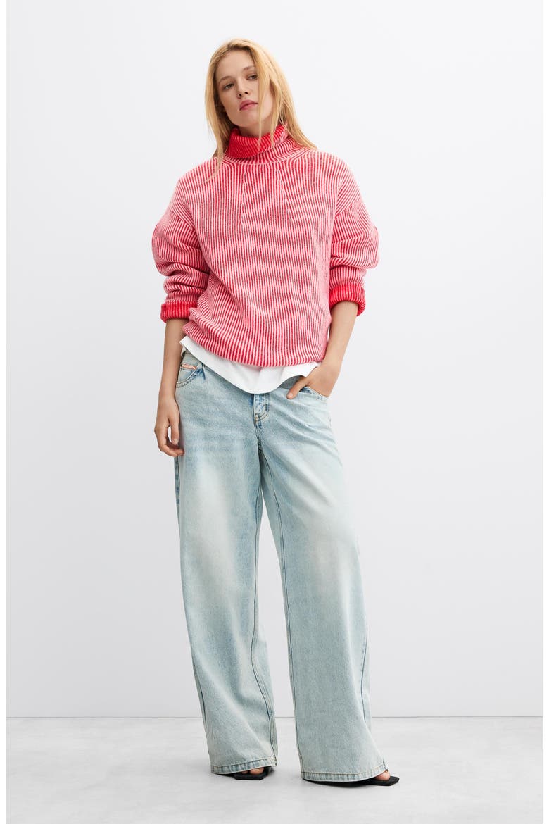 Ribbed Turtleneck Sweater, Alternate, color, PINK