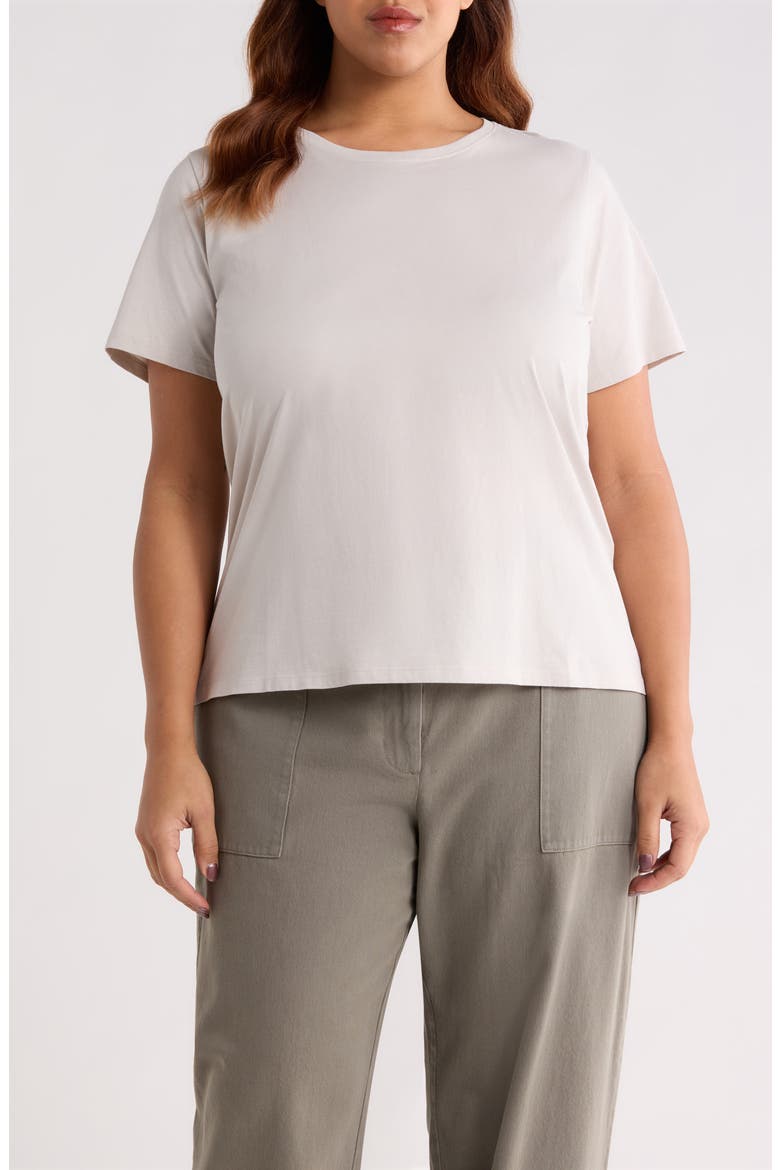 Crewneck Organic Cotton T-Shirt, Main, color, CHALK