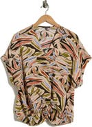 Adrianna Papell Short Sleeve Twisted Hem Top
