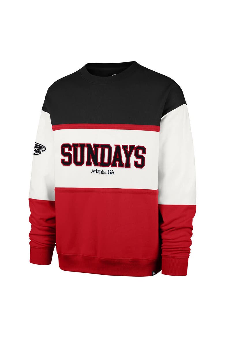 Men's '47 White Atlanta Falcons Sundays Breeze By Maximalist Sweatshirt, Alternate, color, White