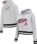 PRO STANDARD Women's Pro Standard Heather Gray Alabama Crimson Tide Script Tail Fleece Cropped Pullover Hoodie