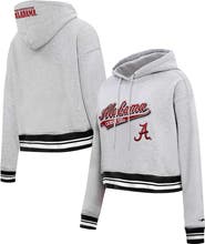 PRO STANDARD Women's Pro Standard Heather Gray Alabama Crimson Tide Script Tail Fleece Cropped Pullover Hoodie