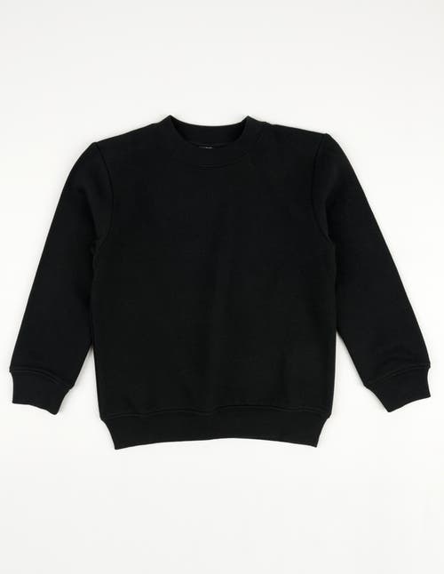 Leveret Kids Pullover Sweatshirt, Long Sleeve, Solid Colors In Black