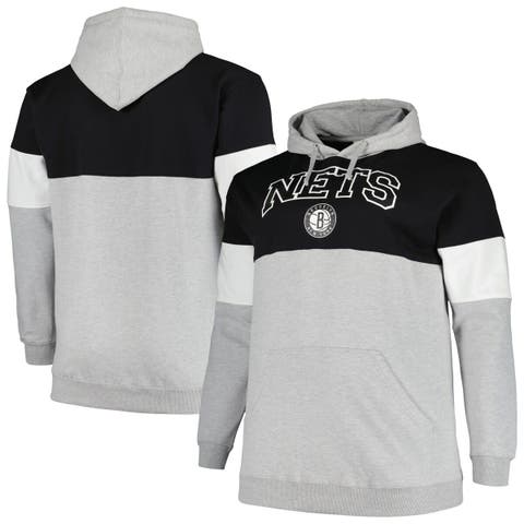 Men's Fanatics Branded Black/White Brooklyn Nets Big & Tall Pullover Hoodie