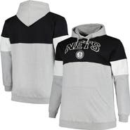 FANATICS Men's Fanatics Branded Black/White Brooklyn Nets Big & Tall Pullover Hoodie