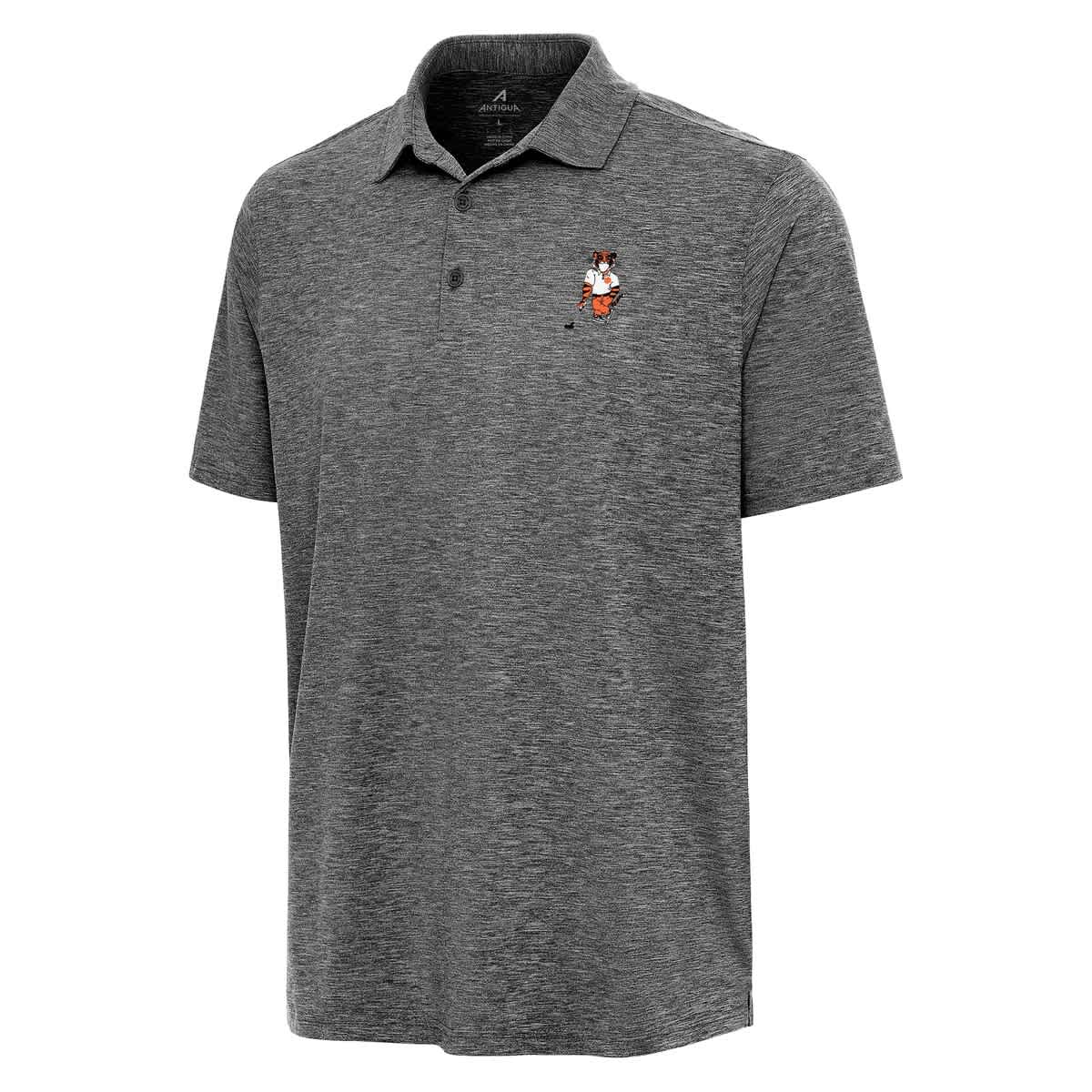 Men's Antigua  Heather Black Clemson Tigers Golfer Par 3 Polo - image 2