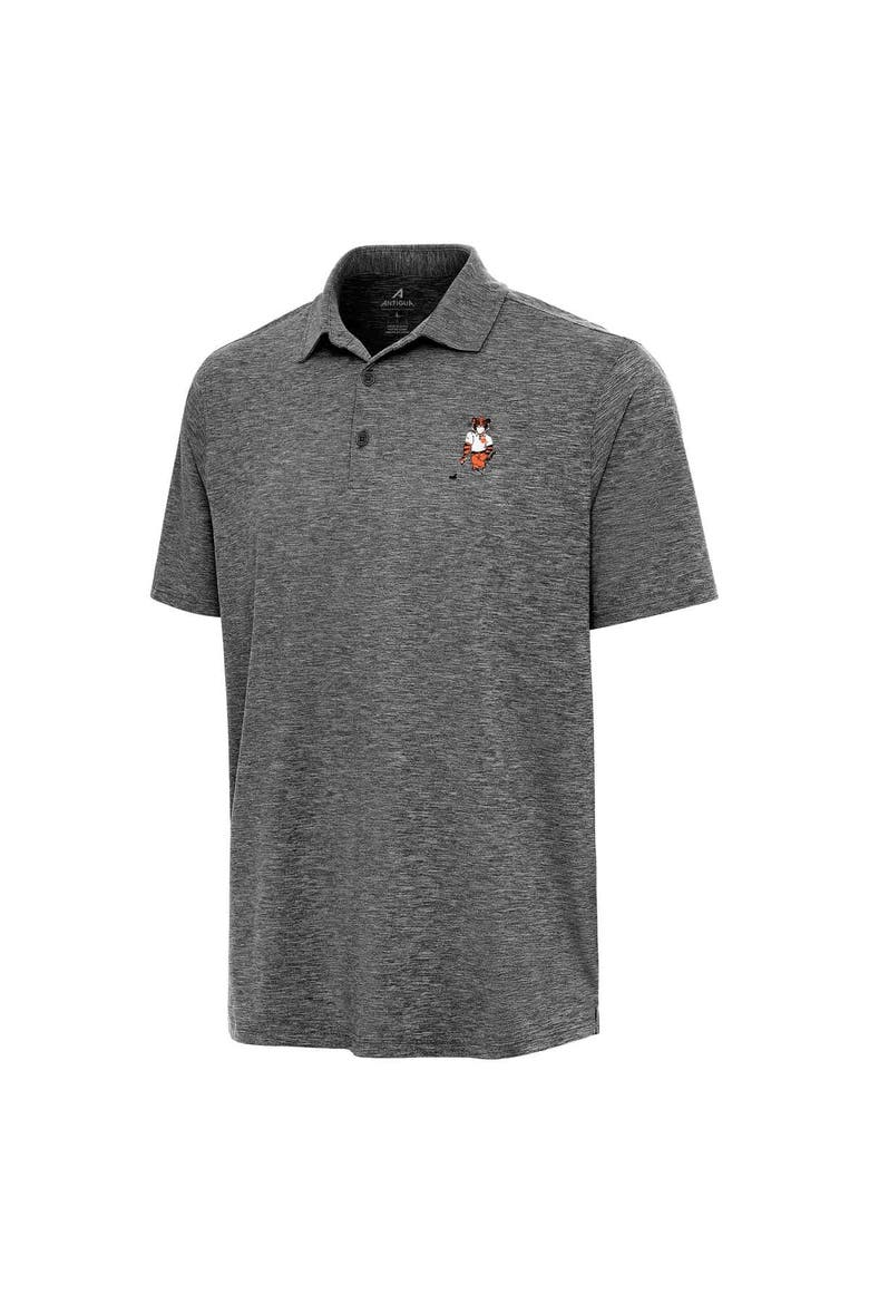 Men's Antigua  Heather Black Clemson Tigers Golfer Par 3 Polo, Alternate, color, Heather Black
