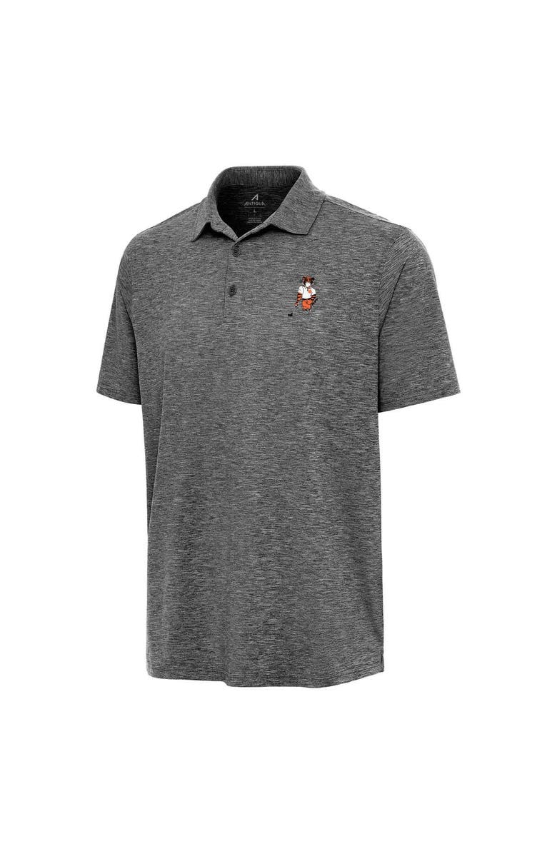 ANTIGUA Men's Antigua  Heather Black Clemson Tigers Golfer Par 3 Polo, Alternate, color, Heather Black