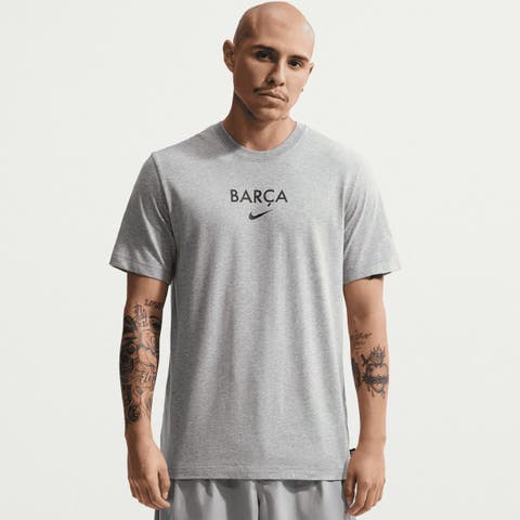 Men's Nike Gray Barcelona Wordmark T-Shirt