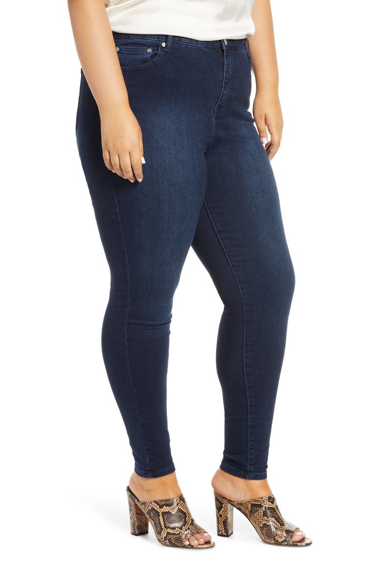 Olivia Sculpting Skinny Jeans, Alternate, color, DARK WASH