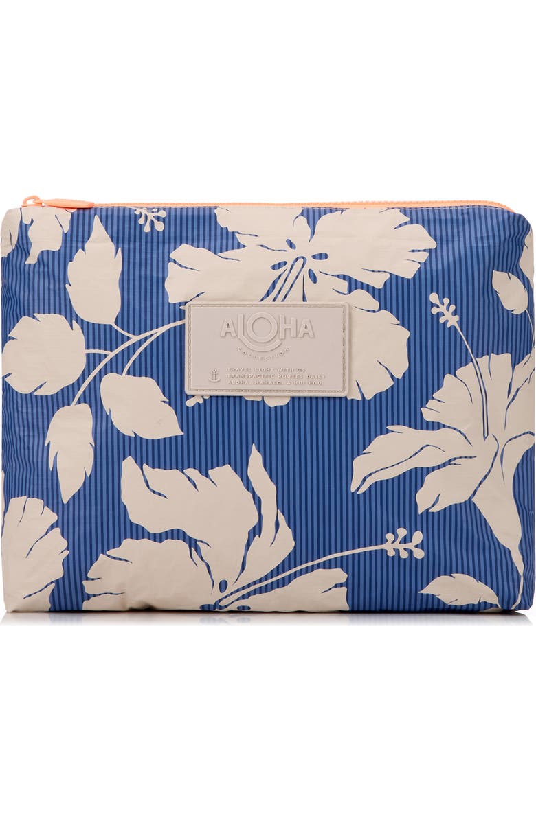 Aloha Collection Mid Salina Tiny Stripe Water Resistant Tyvek<sup>®</sup> Zip Pouch, Main, color, Navy