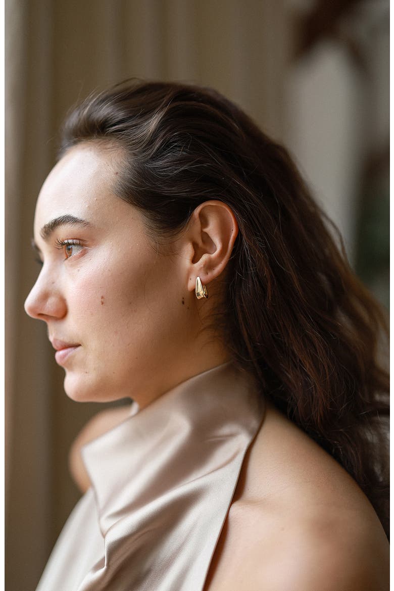 Ancre Earrings, Alternate, color, Brass
