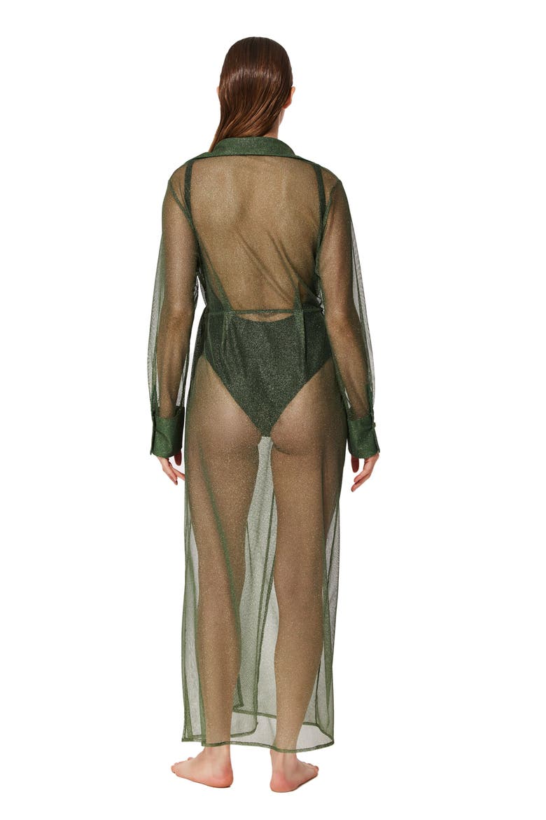 Pretty Women Mesh Wrap Dress Cover-Up, Alternate, color, Green