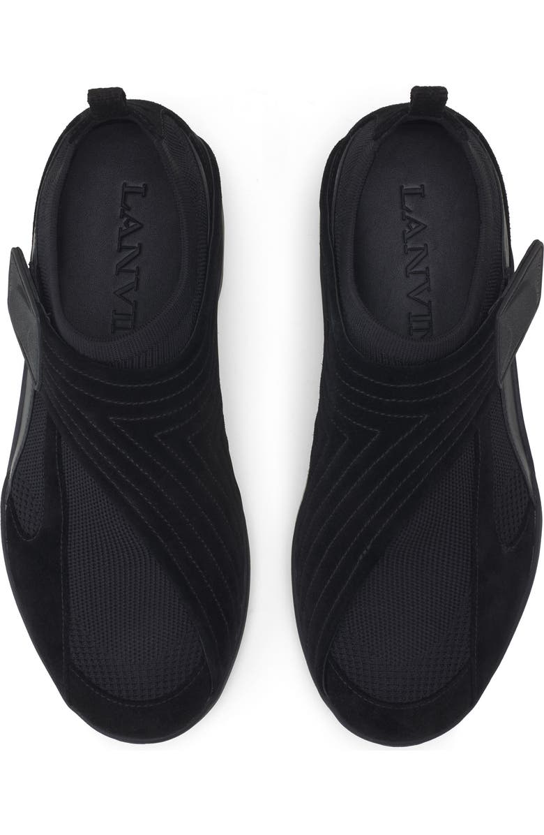 Lanvin Lnv1 Knit And Suede Sneakers, Alternate, color, Black/Black
