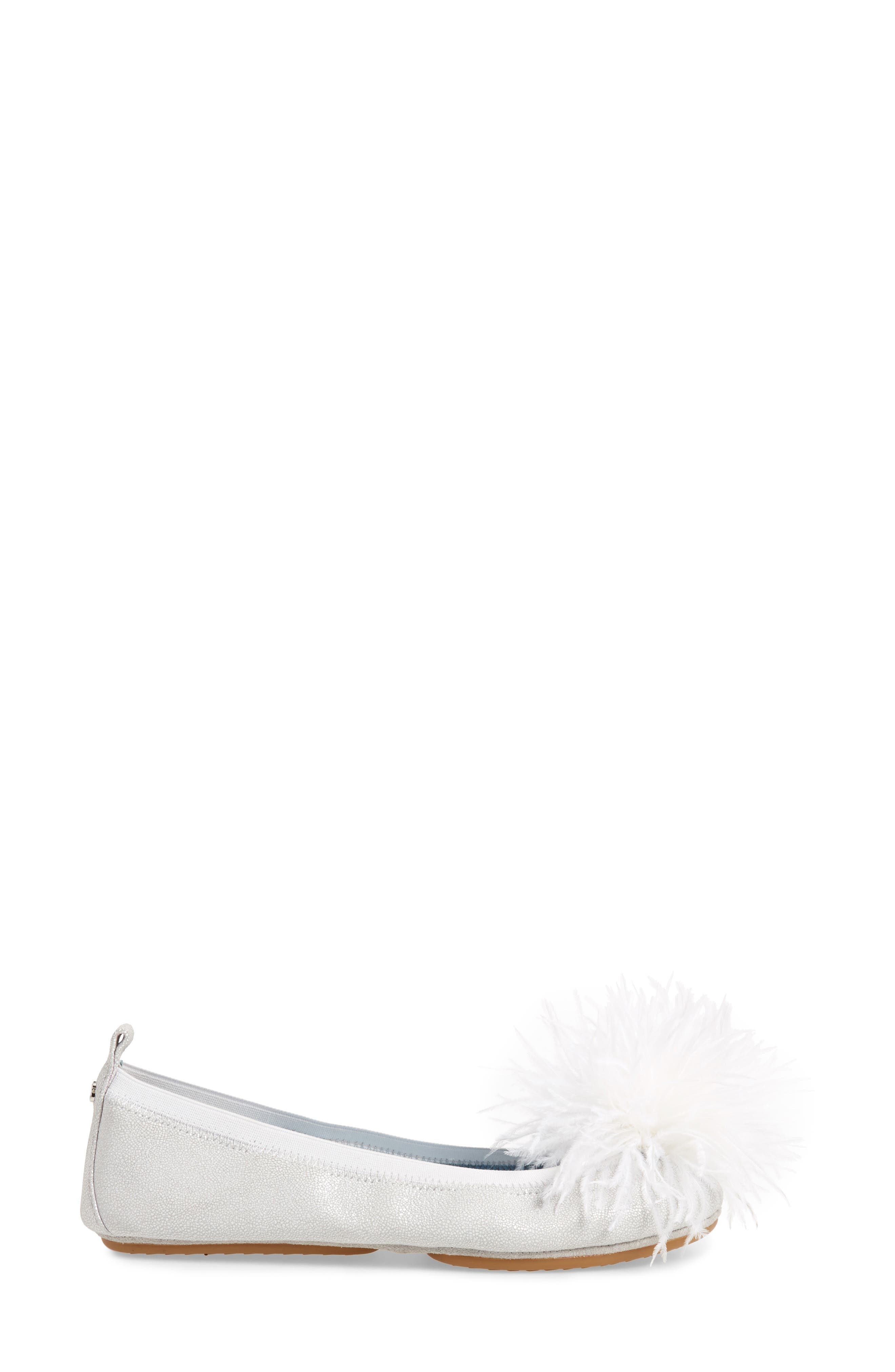 Yosi Samra Marabou Feather Pompom Flat, Alternate, color, 