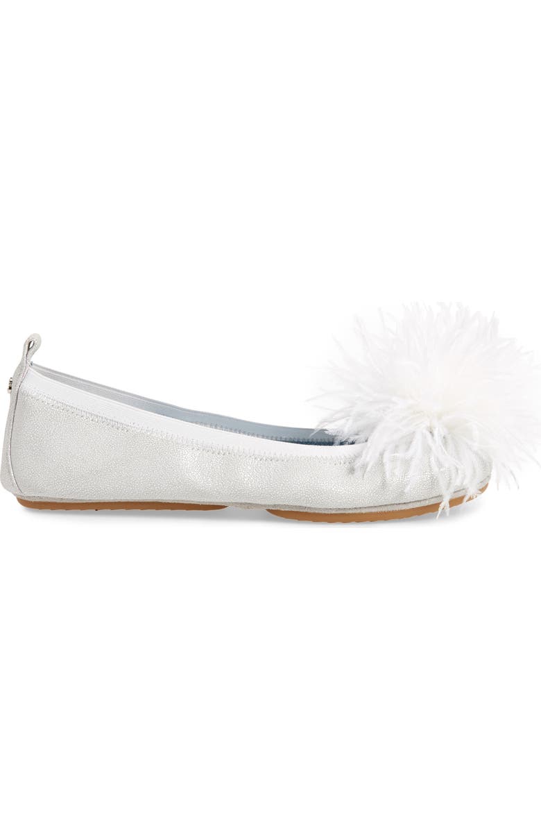 Yosi Samra Marabou Feather Pompom Flat, Alternate, color,