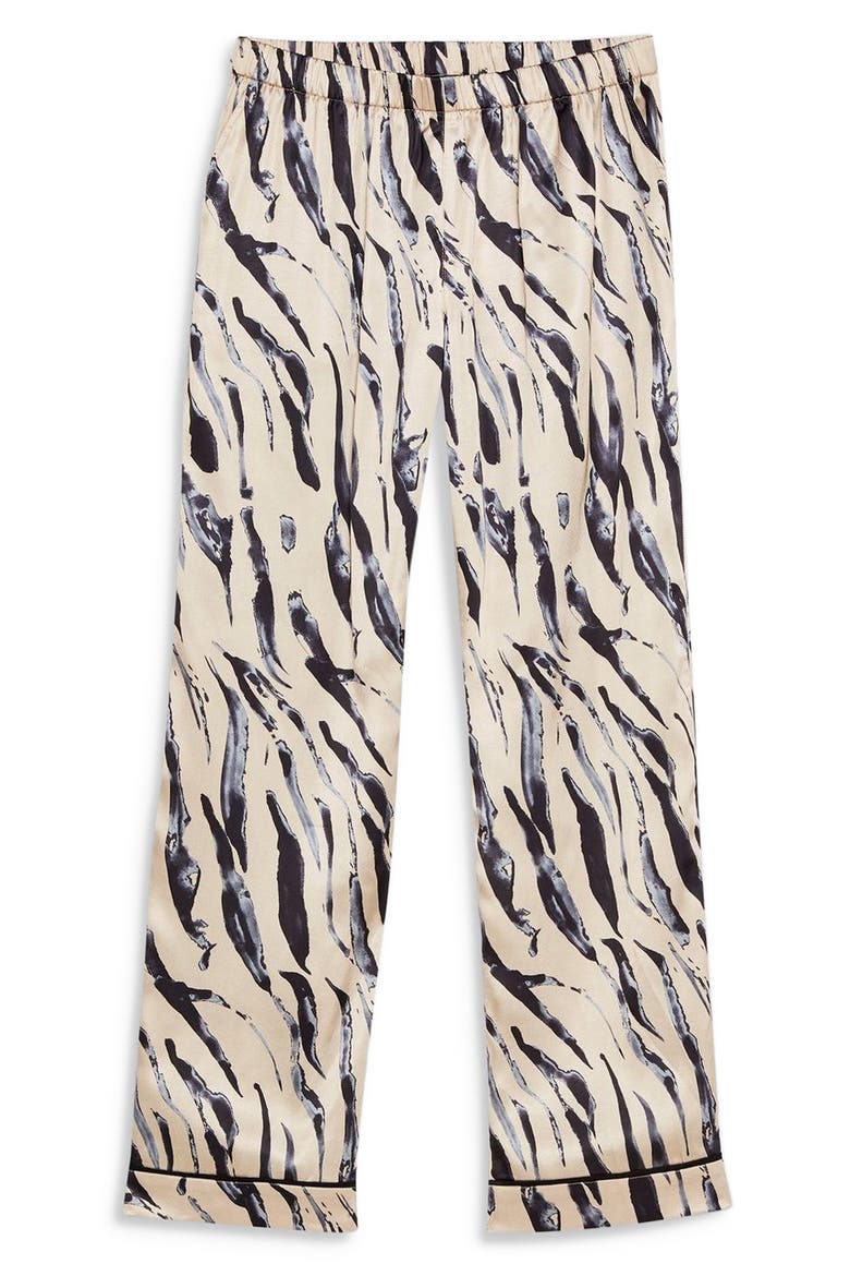 Tiger Print Pajama Pants, Alternate, color, BROWN MULTI