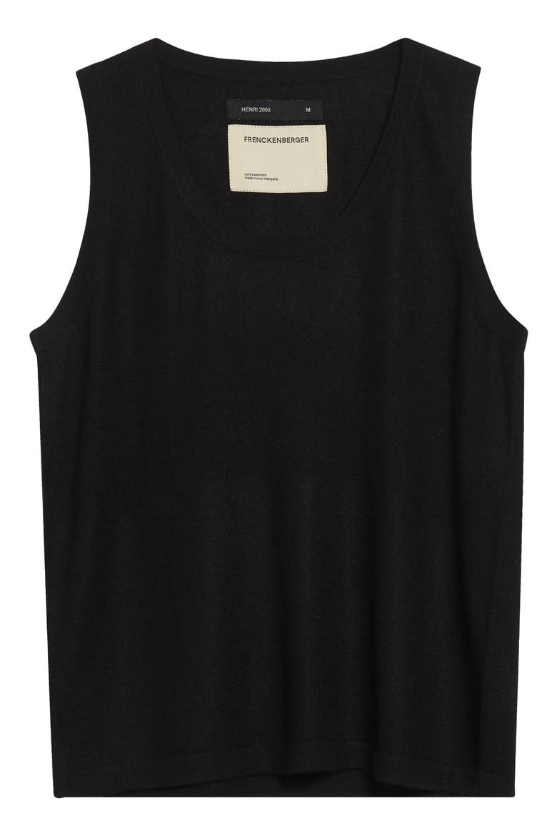 Short Big Cashmere Tank, Alternate, color, BLACK