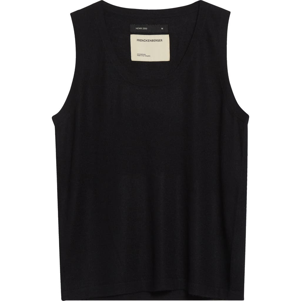 Frenckenberger Short Big Cashmere Tank In Black