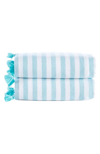 Brooks Brothers Pesthemal 2-pack Turkish Cotton Bath Towels In Teal/pink