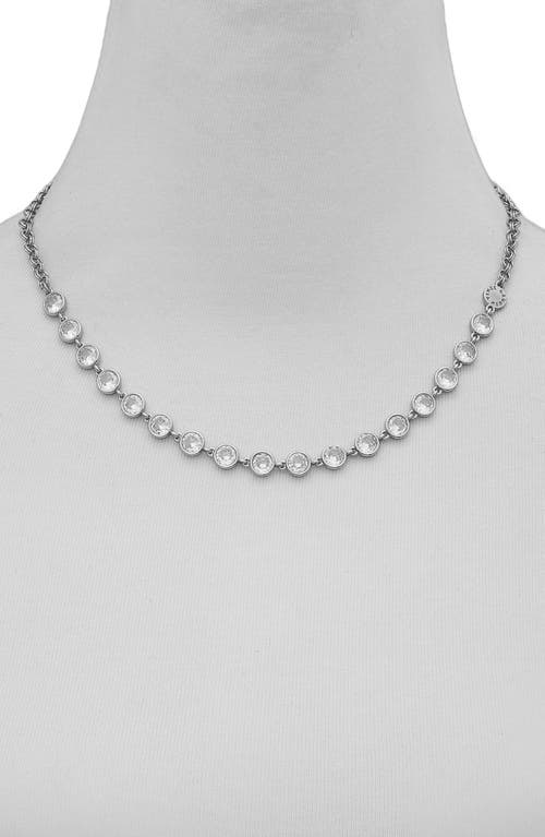 Vince Camuto Bezel Set Cz Necklace In Silver